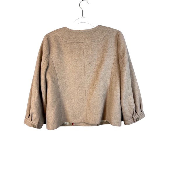 J.Crew Wool Cashmere Double Breasted Pea Coat Camel Tan Jacket Womens 10 - Picture 2 of 7